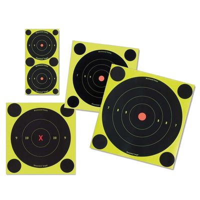 BIRCHWOOD CASEY Shoot-N-C 2" Bull's-Eye Reactive Targets - Highly Visible Instant Feedback Self-Adhesive Shooting Target Stickers - 108 Targets