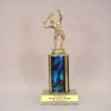 10 Inch Quick Ship Single Column Trophy: Male Tennis Figure, Green Column (Includes Free Engraving) view 1