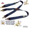 Hold-Up Suspender Company Casual Series Ocean Blue XG Suspenders for Men In the Traditional X-Back Style with USA Patented Gold tone No-Slip Clips view 4