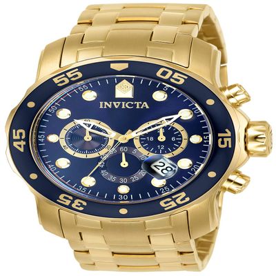 Invicta Men's 0073 Pro Diver Collection Chronograph 18k Gold-Plated Watch
