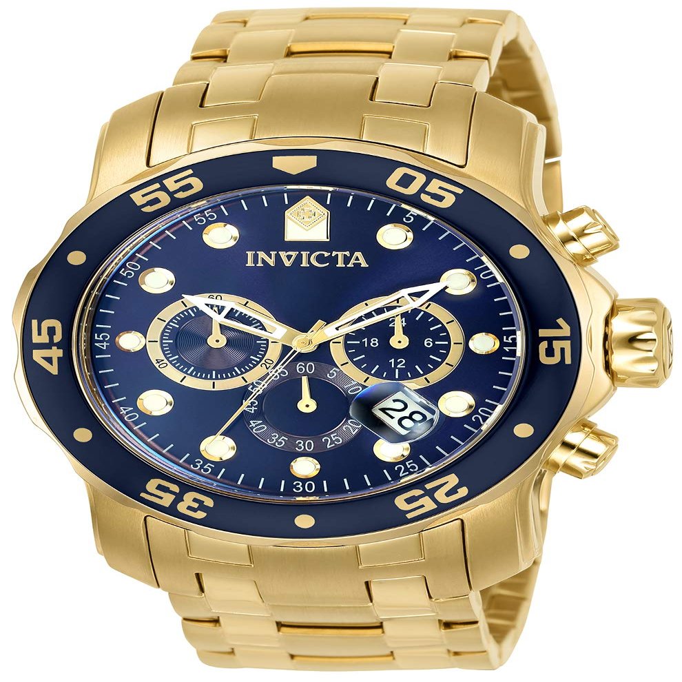 Invicta Men's 0073 Pro Diver Collection Chronograph 18k Gold-Plated Watch