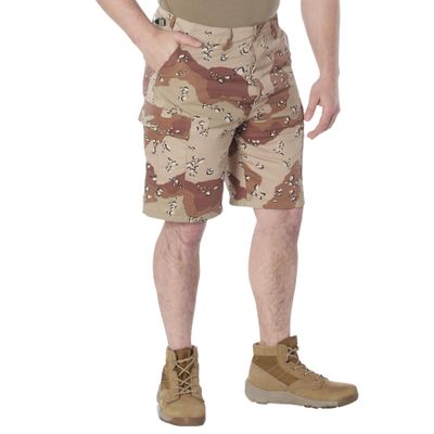 Rothco Tactical Camo BDU Shorts  Rugged Outdoor Hiking Camping Comfortable Cargos, 6-Color Desert Camo, L