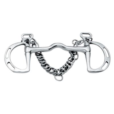 Korsteel Stainless Steel Cambridge Mouth Slotted Ring Kimblewick Bit, 4.5"