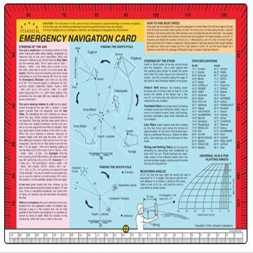 Starpath Emergency Navigation Card, 8.5" x 11", 30 mil, Laminated Vinyl, for use on Land or sea Ocean, Desert, or Arctic