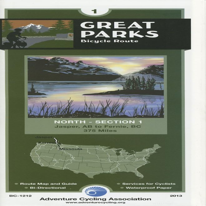 Great Parks North Bicycle Route - 1: Jasper, Alberta - Fernie, British Columbia - 373 miles