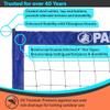 Park & Sun Sports Regulation Size Indoor/Outdoor Professional Volleyball Net with Steel Cable Top and Bottom, Blue, One Size view 2