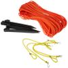 Park & Sun Sports Outdoor Volleyball Boundary Poly Cord Rope with Ground Stakes: 1/4" Wide Court Line Marker, Orange, Blue view 1