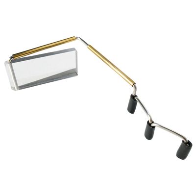 Take A Look Compact Cycling Mirror  Low-Tech Rearview Mirror for Bikes  fits Sunglasses & Helmet Visors  Shatter-Resistant Polycarbonate Lens, Anti-Vibration Stainless-Steel & Brass, Always On