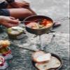Snow Peak Titanium Multi Compact Cookset - Ultralight Camping Cookware Set with Pots & Frying Pans - Titanium Cookset for Outdoor Cooking view 3