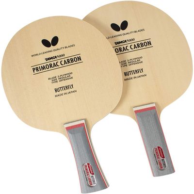 Primorac Carbon Blade - Butterfly Table Tennis Blade - TAMCA 5000 Carbon Fiber Blade - Cypress Wood Fiber Blade - Professional Table Tennis Blade - FL and ST Handle Type - Made in Japan
