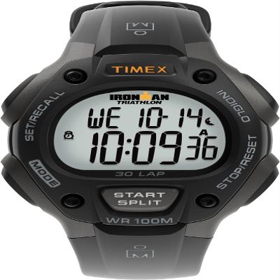Timex Men's Ironman Triathlon Classic 30 38mm Watch  Gray Case with Black Resin Strap