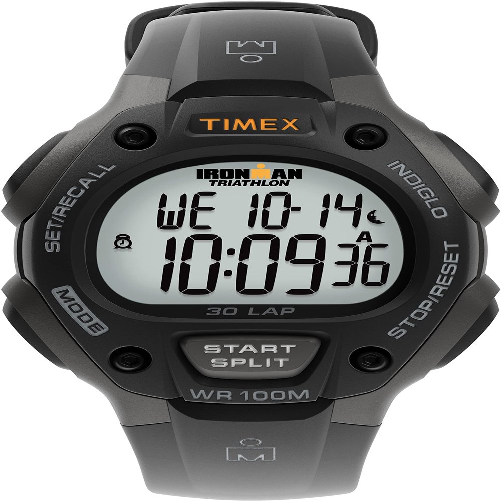 Timex Men's Ironman Triathlon Classic 30 38mm Watch  Gray Case with Black Resin Strap