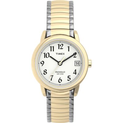 Timex Women's Easy Reader 25mm Watch  Two-Tone Case White Dial with Two-Tone Expansion Band