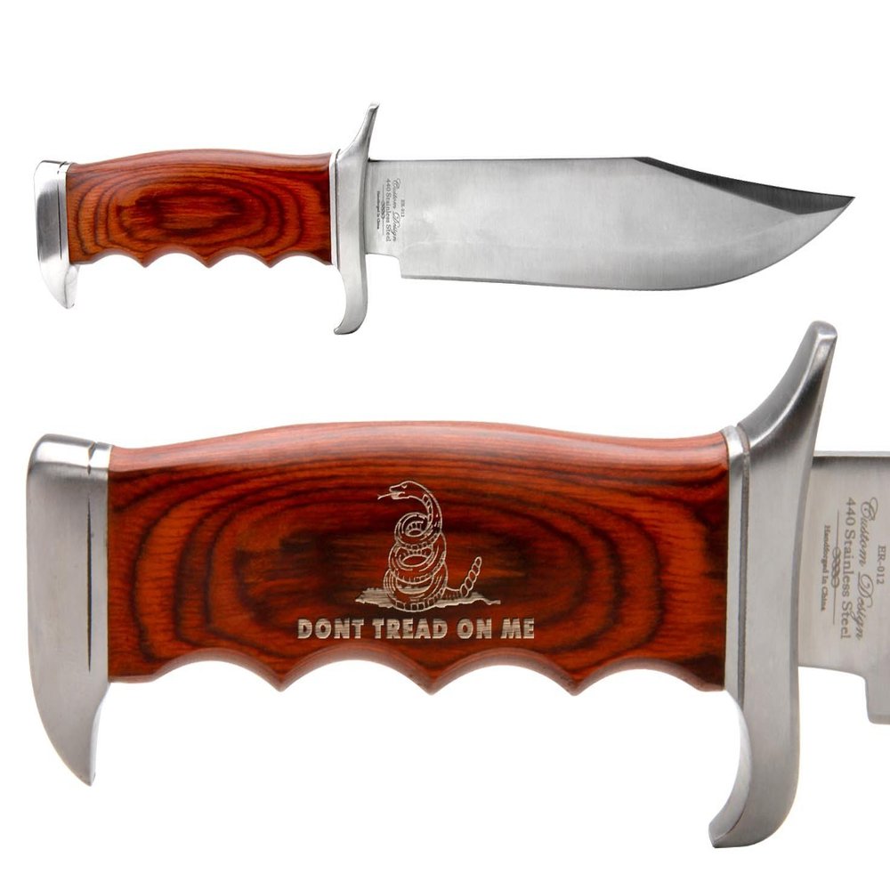 NDZ Performance Elk Ridge Outdoor Hunting Fixed Blade Full Tang Knife Don't Tread on Me 2