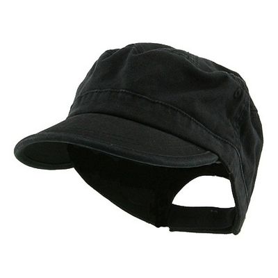Wholesale Enzyme Washed Cotton Army Cadet Castro Hats Black 20766 One Size Black One Size