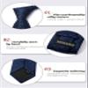 HISDERN Plaid Blue Tie Handkerchief Woven Classic Men's Necktie & Pocket Square Set,Navy Blue,One Size view 4