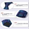HISDERN Ties for Men Purple Paisley Mens Tie and Pocket Square Blue Woven Classic Business Mens Necktie Handkerchief for Wedding Party view 3