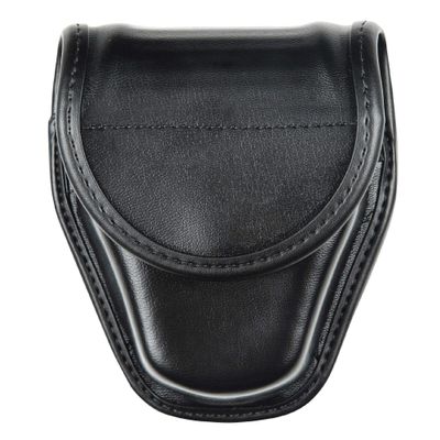Bianchi 7917 Double Handcuff Pouch, Plain Black, Hidden Snap