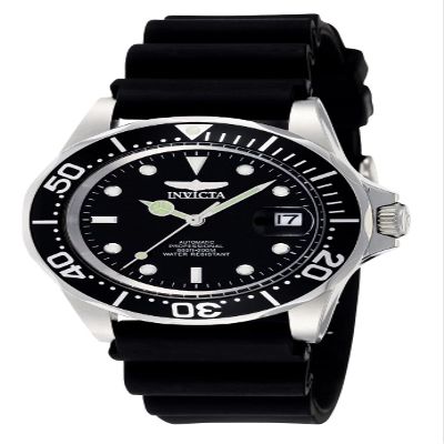 Invicta Men's Pro Diver Automatic Watch with Polyurethane Strap, Black (Model: 9110)