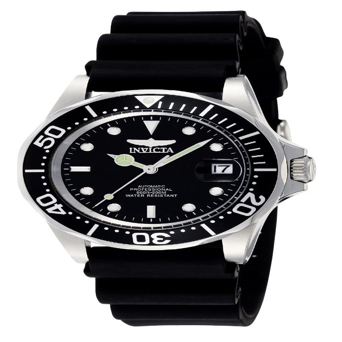 Invicta Men's Pro Diver Automatic Watch with Polyurethane Strap, Black (Model: 9110)