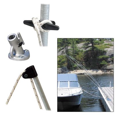 Dock Edge + Premium Mooring Whip Watercraft Docking System (Set of 2), 12' for Craft up to 23' or 5000 lbs