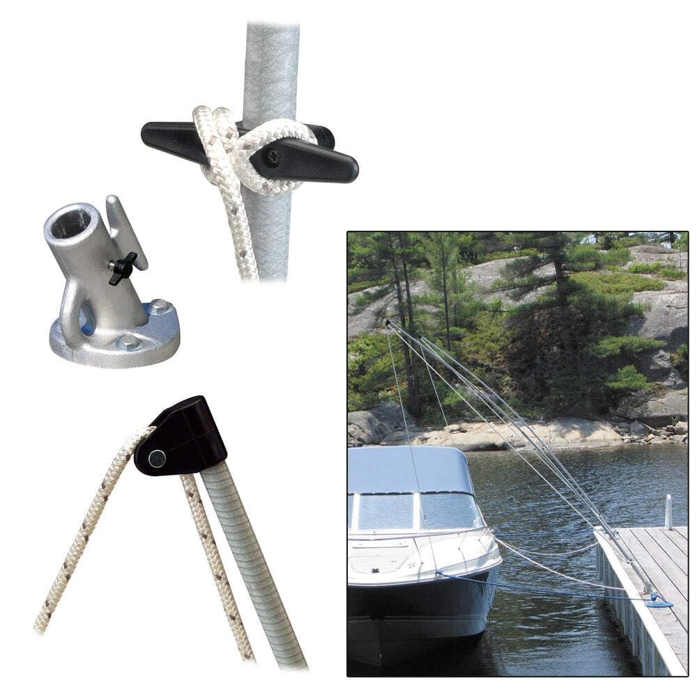 Dock Edge + Premium Mooring Whip Watercraft Docking System (Set of 2), 12' for Craft up to 23' or 5000 lbs