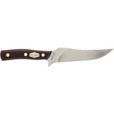 Old Timer 15OT Deerslayer 10.5in High Carbon S.S. Full Tang Fixed Blade Knife with 5.6in Clip Point Blade, Black Sawcut Handle, and Leather Belt Sheath for Hunting, Camping, Skinning, EDC, and Outdoor