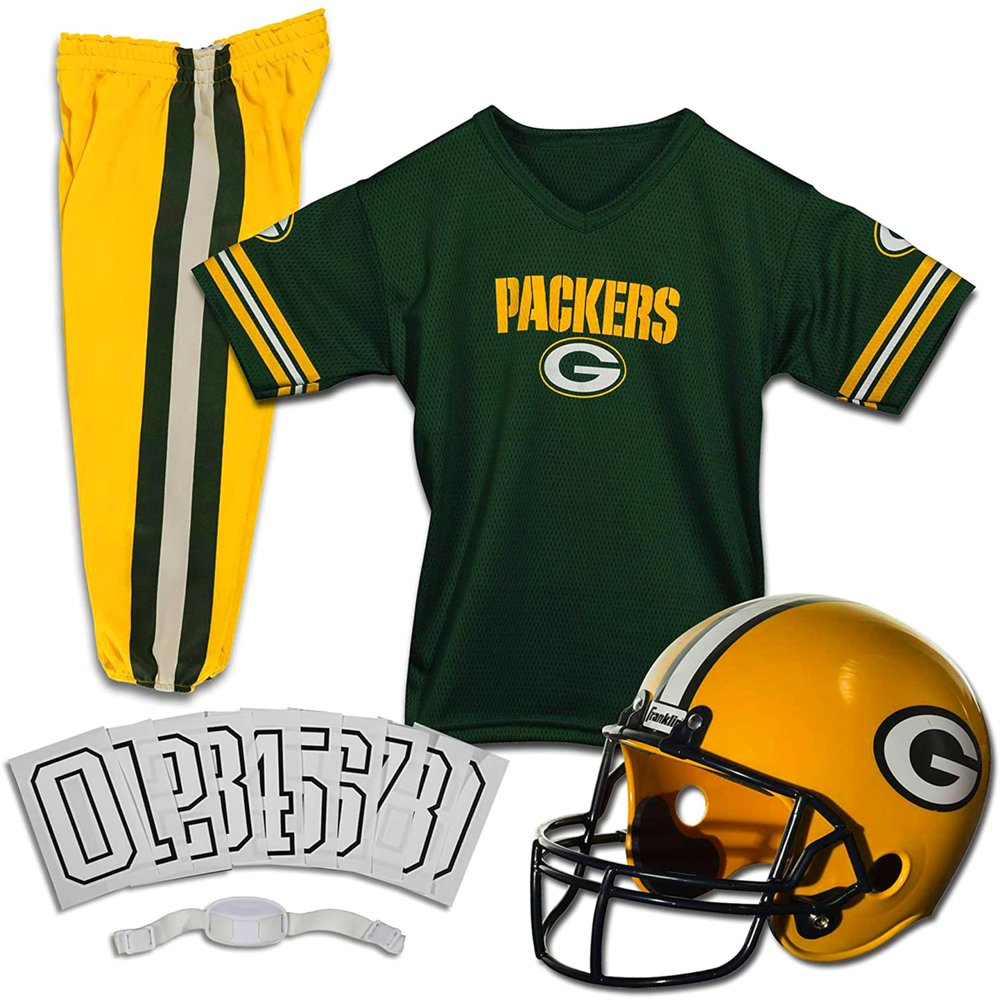 Franklin Sports NFL Green Bay Packers Youth Licensed Deluxe Uniform Set, Large