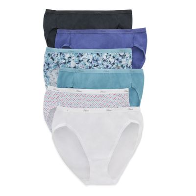 Hanes womens Cotton briefs underwear, 6 Pack - Hi Cut Assorted 1, 8 US