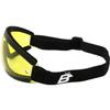 Birdz Eyewear Wing Sky Dive Skydiving Goggles with Padding Black Frame with Yellow Lens view 3