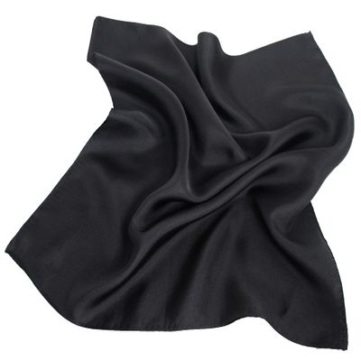Royal Silk Fine Black Silk Twill Pocket Square 100% Silk - Full-Sized 17"x17"