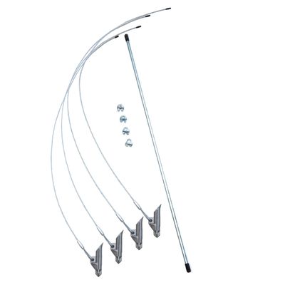 ShelterLogic 4-Piece Easy Hook Anchor Kit with 4 Cable Clamps and Driving Rod, 42-Inch,Silver