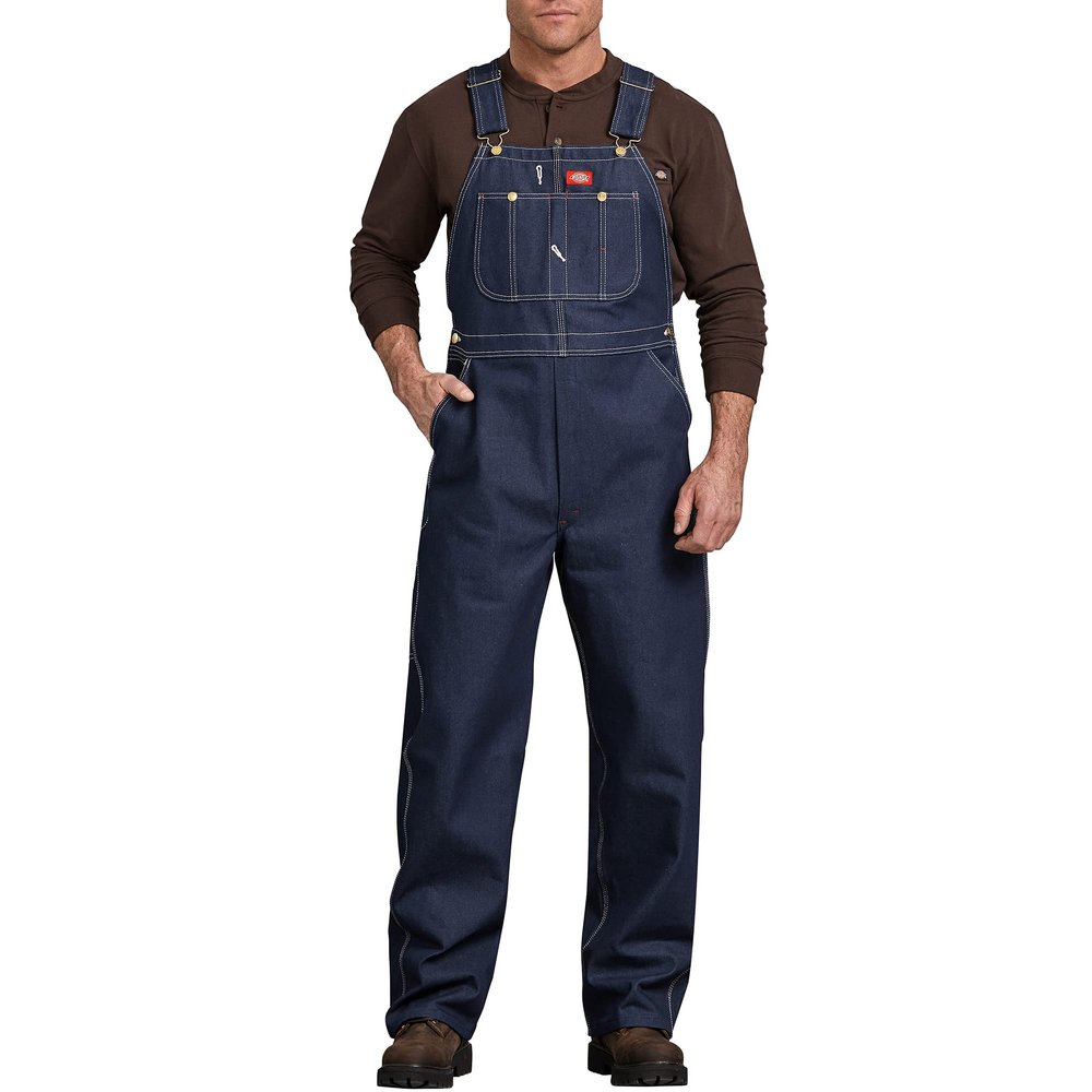 Dickies mens Bib overalls and coveralls workwear apparel, Indigo Rigid, 32W x 32L US