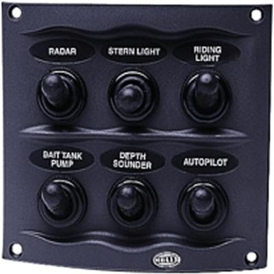 HELLA H73070041 Gray 2-Row 6-Way Compact Switch Panel, Multi, 2.17" D x 4.21" W x 3.74" H