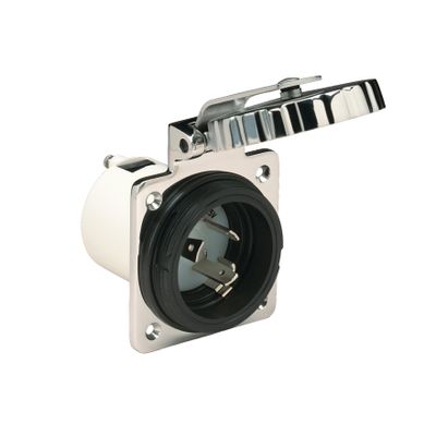 Marinco 303SSEL-B Inlet, 30A 125V, Stainless Steel