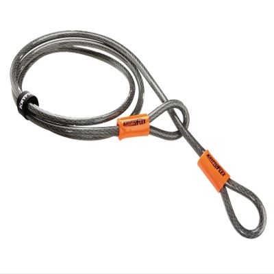 KryptoFlex 710 Double Loop Security Cable, 7FT Long Braided Steel Flex Bike Lock Anti-Theft Cable with Looped Ends for Outdoor Equipment, U-Lock and Padlock, 10mm Thick