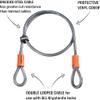 KryptoFlex 710 Double Loop Security Cable, 7FT Long Braided Steel Flex Bike Lock Anti-Theft Cable with Looped Ends for Outdoor Equipment, U-Lock and Padlock, 10mm Thick view 2