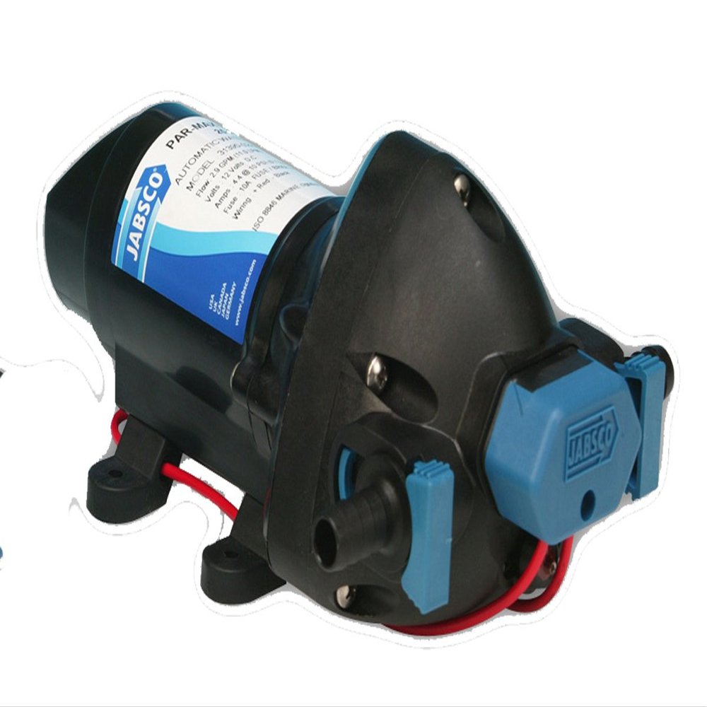 Jabsco 31295-0092 Marine ParMax 1.9 Water Pressure System Pump, 1.9 GPM, 25 PSI, 12 Volt, Black