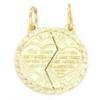 14K Gold Mizpah Charm Jewish Friendship Jewelry 18mm view 1