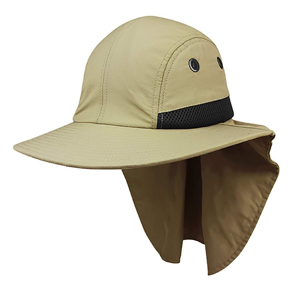 4 Panel Large Bill Flap Hat W15S48B (One Size Fits Most/Khaki)
