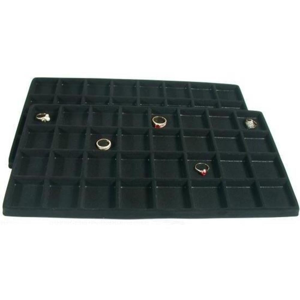 FindingKing 2 Black 32 Slot Coin Jewelry Showcase Display Tray Inserts
