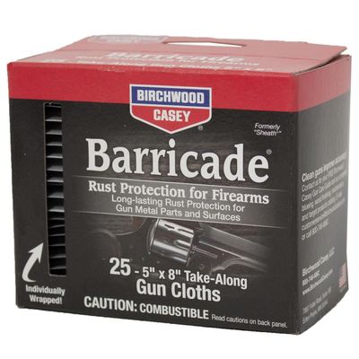 Birchwood Casey Barricade Rust Protection Take-Alongs 25 wipes