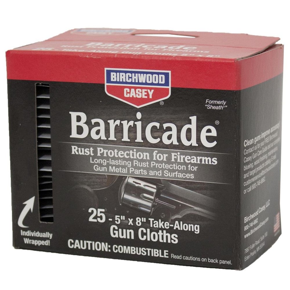 Birchwood Casey Barricade Rust Protection Take-Alongs 25 wipes