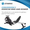 Stamina Conversion II Recumbent Exercise Bike and Rower - Cardio Machine with Smart Workout App - Exercise Bike for Home Workout - Up to 250 lbs Weight Capacity view 2