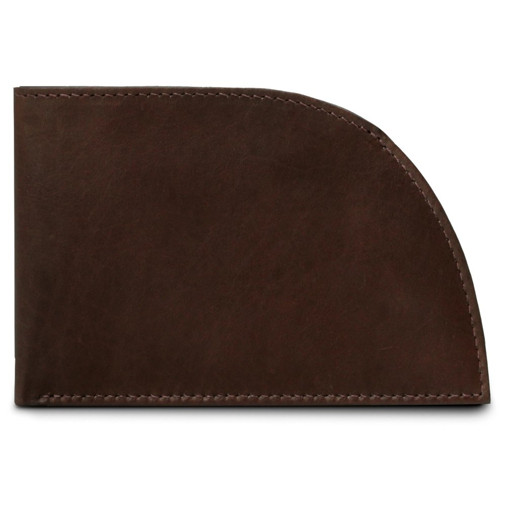 ROGUE WALLET Genuine Leather Wallet for Men  Minimalist, Classic Curved Slim Front Pocket w/ 3 Card Slots, Plastic ID Card Slot & Full Billfold Section  Gift for Men (Brown)