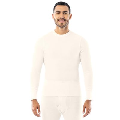 Indera Men's Traditional Waffle Thermal Underwear Long Sleeve Shirt, Natural, Medium