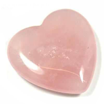 Something Glassy Rose Quartz Pocket Puff Heart Healing Meditation Gemstones 45mm