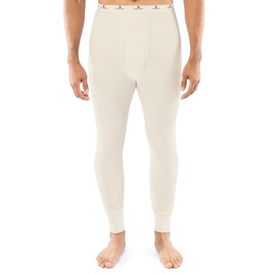 Indera Men's Heavyweight Cotton Waffle Long Johns Thermal Underwear Bottom, Natural, Medium