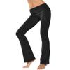 Hardtail Roll Down Boot Leg Yoga Pants (Medium) Black view 3