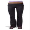 Hardtail Roll Down Boot Leg Yoga Pants (Medium) Black view 4